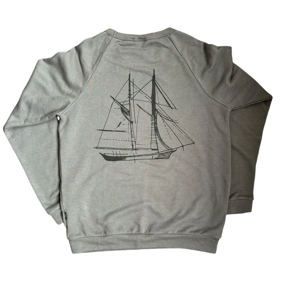 Onia Sailing Ship Pullover Sweatshirt Gray Men’s Size S - Picture 5 of 9